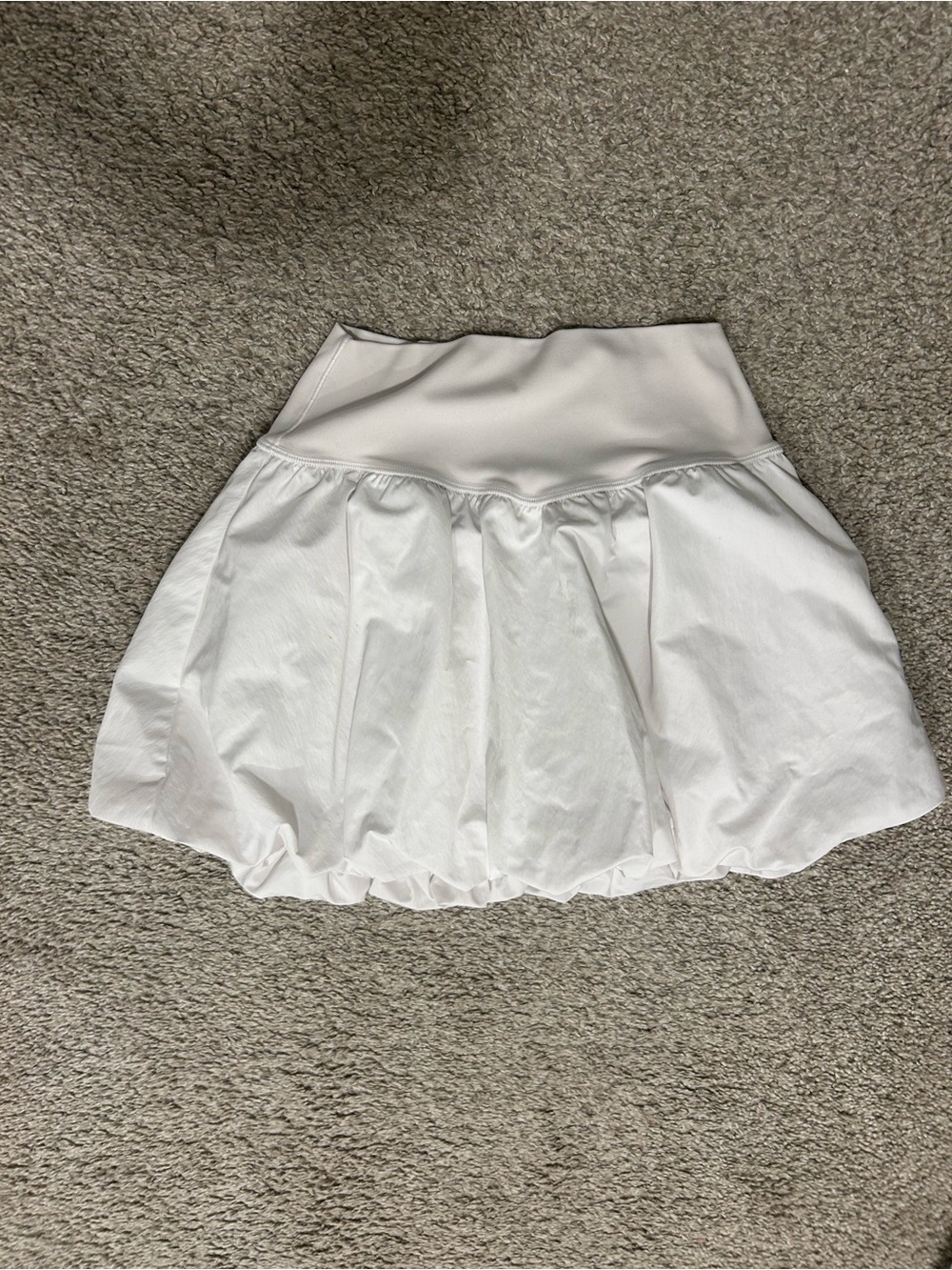 Aerie Offline White Bubble Skirt with Flared Silhouette and shorts